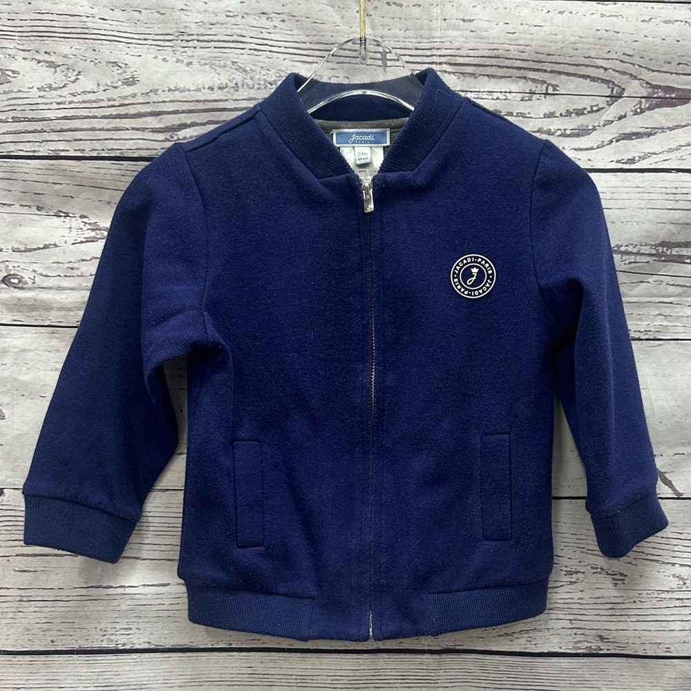 Jacadi Paris Full Zip Jacket in Navy Blue Size 24 Months